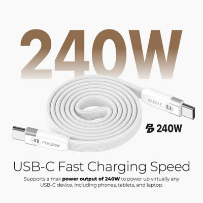 Mazer InfiniteLink Flat Magnetic 240W USB-C Fast Charging Cable - M-Cobra30 3