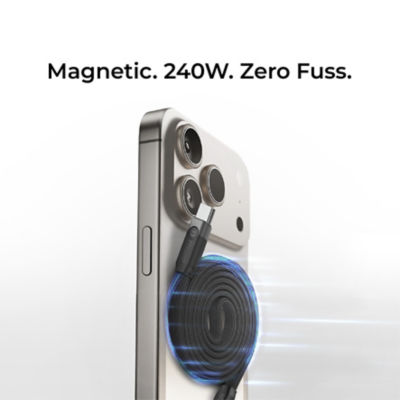 Mazer InfiniteLink Flat Magnetic 240W USB-C Fast Charging Cable - M-Cobra30 5
