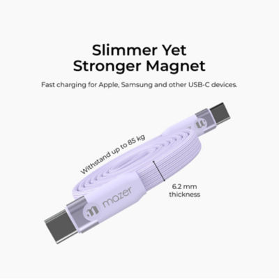 Mazer InfiniteLink Flat Magnetic 240W USB-C Fast Charging Cable - M-Cobra30 6