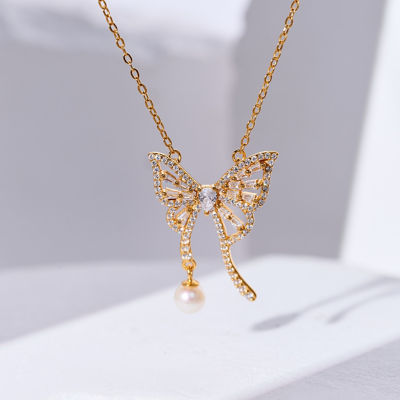 Pearly Lustre Freshwater Pearl Necklace WN00854 | BUTTERFLY 2
