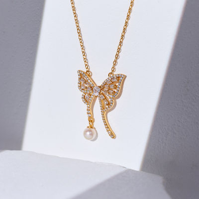 Pearly Lustre Freshwater Pearl Necklace WN00854 | BUTTERFLY 4