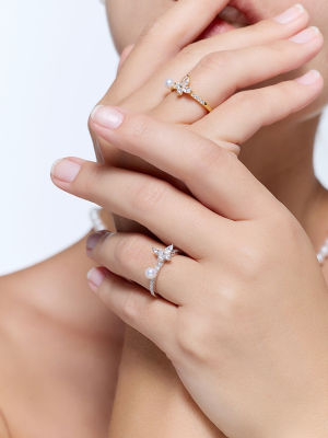 Pearly Lustre Top Grade Freshwater Pearl Ring WR00443 | BUTTERFLY 3