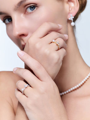 Pearly Lustre Top Grade Freshwater Pearl Ring WR00443 | BUTTERFLY 7