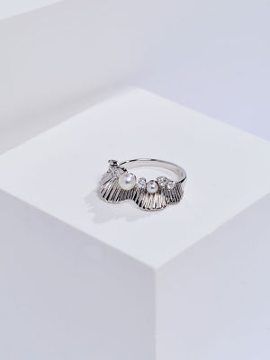 Pearly Lustre Top Grade Freshwater Pearl Ring WR00440 | LADY BOSS 2