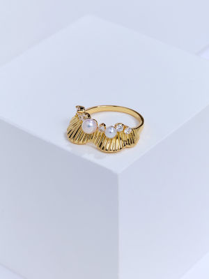 Pearly Lustre Top Grade Freshwater Pearl Ring WR00460 | LADY BOSS 3