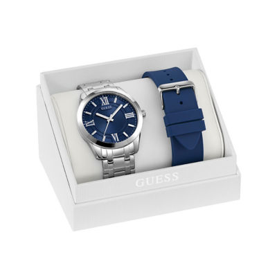 GUESS Men's 44mm Silver-Tone Case & Silver-Tone Stainless Steel Watch (GW1008G1) 4