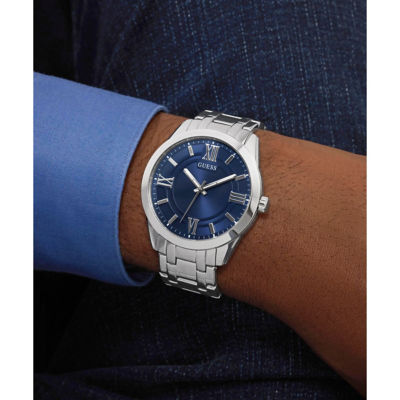 GUESS Men's 44mm Silver-Tone Case & Silver-Tone Stainless Steel Watch (GW1008G1) 7