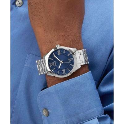 GUESS Men's 44mm Silver-Tone Case & Silver-Tone Stainless Steel Watch (GW1008G1) 8