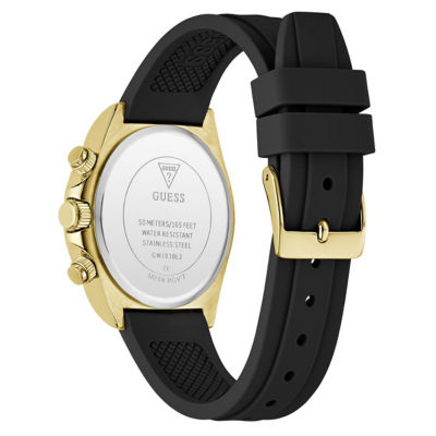 GUESS Women's 36mm Gold-Tone Case & Black Silicone Watch (GW1038L2) 4