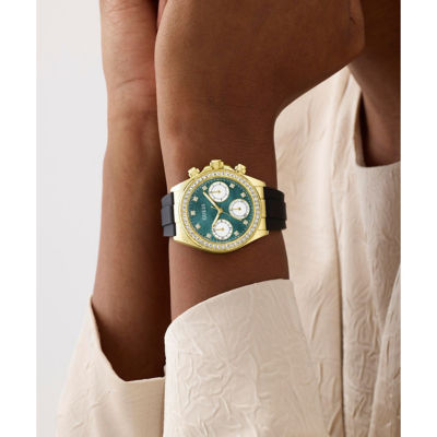 GUESS Women's 36mm Gold-Tone Case & Black Silicone Watch (GW1038L2) 5