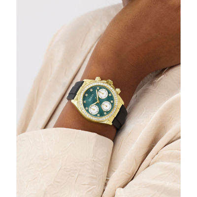 GUESS Women's 36mm Gold-Tone Case & Black Silicone Watch (GW1038L2) 6