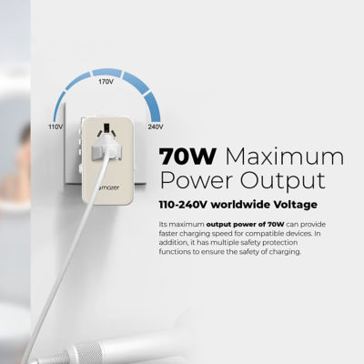 Mazer InfiniteTravel PD70W GaN Universal Travel Adapter - M-IFTravel370 4