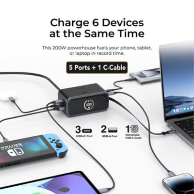 Mazer AIPrestigeGaN 200W Desktop Charger - M-Ai-D200-V7 5
