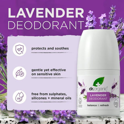 Dr. Organic Lavender Roll-On Deodorant 50ml 4