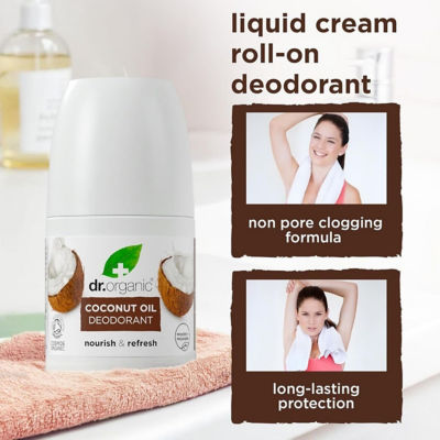 Dr. Organic Coconut Oil Roll-On Deodorant 50ml 5
