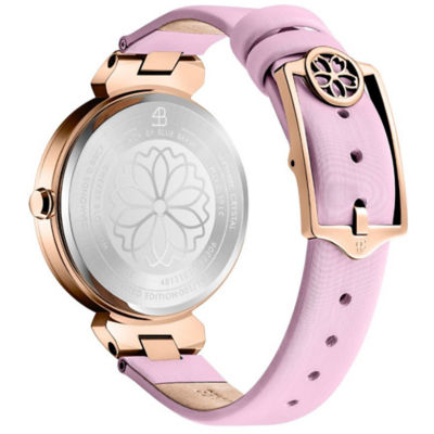 BLACK BY BLUE BRAVE Cherry Blossom Pink 32mm Leather Strap Watch 3