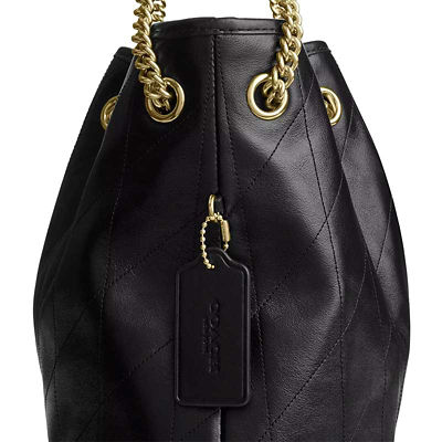 COACH Evelyn Shoulder Bag With Quilting Black CDR00 5
