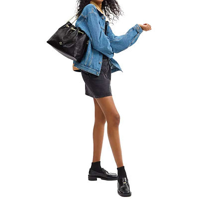 COACH Evelyn Shoulder Bag With Quilting Black CDR00 6