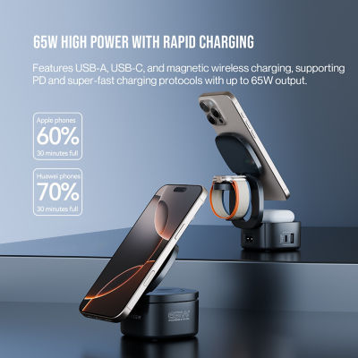 Skyzer PD166 65W Desktop 5-In-1 Wireless Charging Station 14