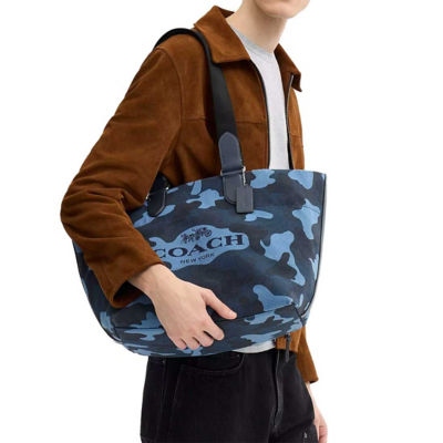 COACH Small Tour Tote Bag With Camo Print Blue Multi CDQ74 4