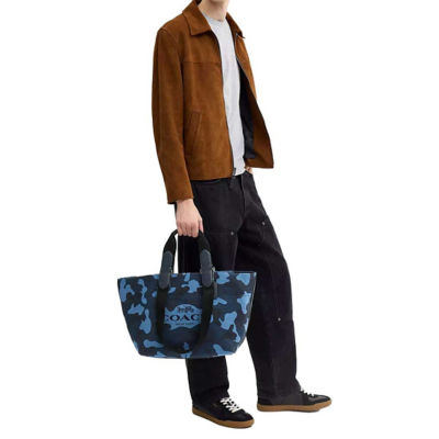 COACH Small Tour Tote Bag With Camo Print Blue Multi CDQ74 5