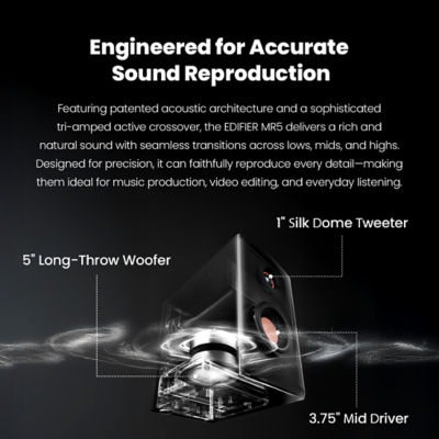 EDIFIER MR5 Powered Studio Monitor Speakers 110W 9