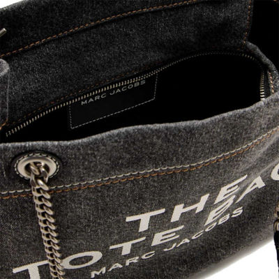 MARC JACOBS The Denim Chain Medium Tote Bag Black Wash 2F4HTT018H05 4