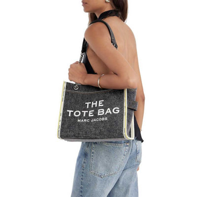 MARC JACOBS The Denim Chain Medium Tote Bag Black Wash 2F4HTT018H05 5