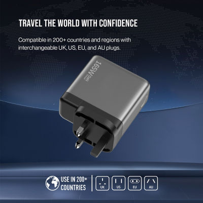 SKYZER PD173GY | 165W Display GaN Universal Travel Charger 7