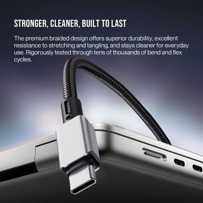 SKYZER CC621BK 240W Type-C to Type-C 1.2m Cable 12