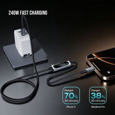 SKYZER CC621BK 240W Type-C to Type-C 1.2m Cable 6