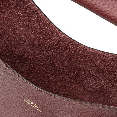 A.P.C. Le Neige Grained Leather Bag Wine PXCBC-F67008 4