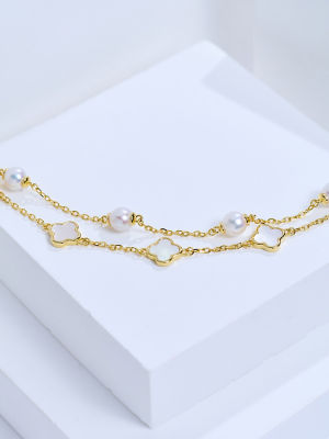 Pearly Lustre Elegant Freshwater Pearl Bracelet WB00354 | MOTHER OF PEARL 6