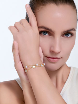 Pearly Lustre Elegant Freshwater Pearl Bracelet WB00354 | MOTHER OF PEARL 7