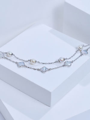 Pearly Lustre Elegant Freshwater Pearl Bracelet WB00355 | MOTHER OF PEARL 4