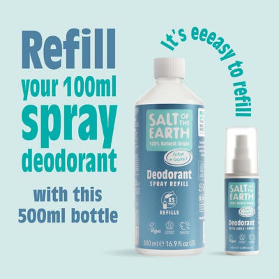 Salt of The Earth Natural Deodorant Spray Refill Ocean & Coconut 500ml 3