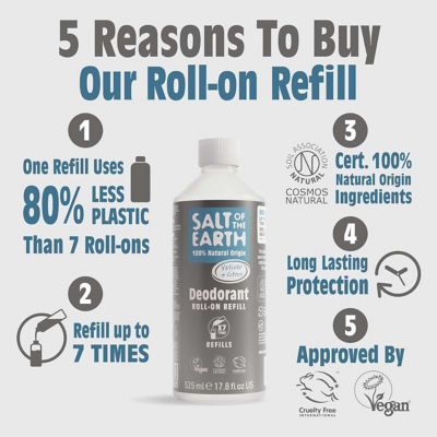 Salt Of The Earth Natural Deodorant Roll-On Refill Vetiver & Citrus 525ml 4