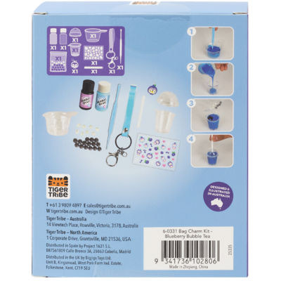 Tiger Tribe Bag Charm Kit - Blueberry Bubble Tea 3