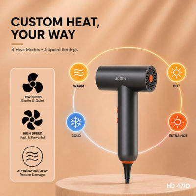 JOGEN HD 4710 Worldwide Voltage Pocket Hair Dryer 850W (Champagne) 6
