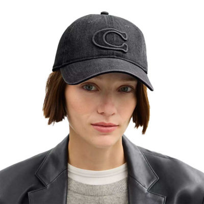 COACH Coach Signature Patch Baseball Hat Black XS/S CCN89 3