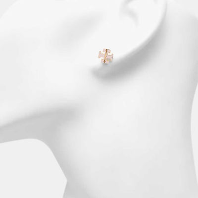 TORY BURCH Icon Enamel Stud Earrings Pink Snow 177397 3