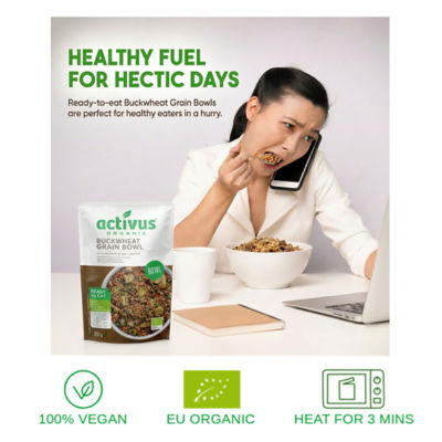 ACTIVUS ORGANIC BUCKWHEAT & MUSHROOM GRAIN BOWL 250G 3