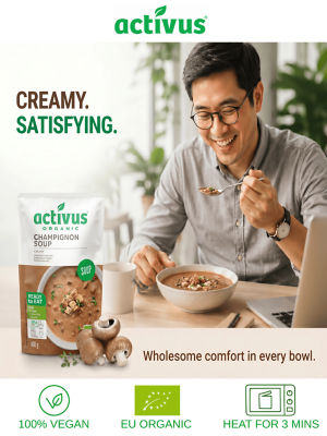 Activus [Bundle] ACTIVUS ORGANIC TOMATO SOUP + CHAMPIGNON/MUSHROOM SOUP + SWEET CORN SOUP + BUCKWHEAT & MUSHROOM GRAIN BOWL 7