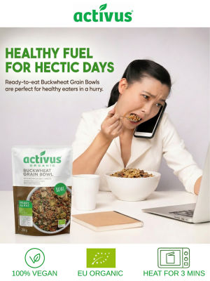 Activus [Bundle] ACTIVUS ORGANIC TOMATO SOUP + CHAMPIGNON/MUSHROOM SOUP + SWEET CORN SOUP + BUCKWHEAT & MUSHROOM GRAIN BOWL 9