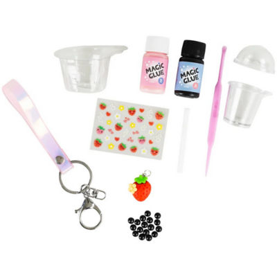 Tiger Tribe Kids Bag Charm Art & Craft Kit - Strawberry Bubble Tea 3