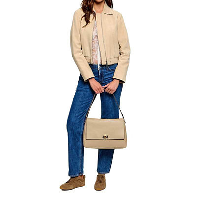 TORY BURCH Large Charlie Shoulder Bag Soft Cement 180727 7