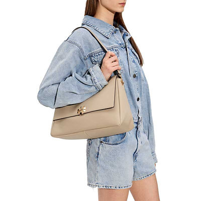 TORY BURCH Large Charlie Shoulder Bag Soft Cement 180727 8