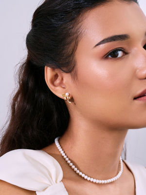 Pearly Lustre Top Grade Freshwater Pearl Earrings WE01003 | RIBBON 7