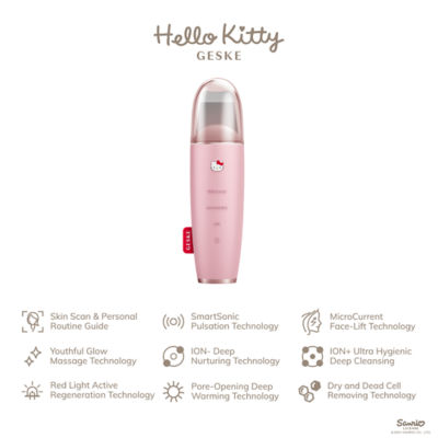 Geske Hello Kitty MicroCurrent Skin Scrubber & Blackhead Remover | 9 in 1 - Pink 3