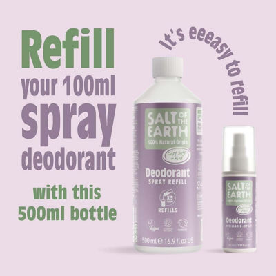 Salt Of The Earth Natural Deodorant Spray Refill Clary Sage & Mint 500ml 3